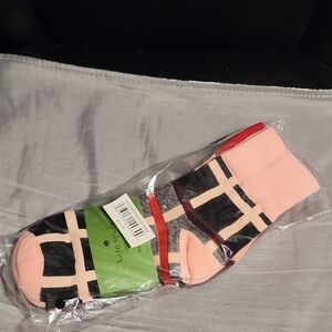 Kate Spade Pink and Black Patterned Socks